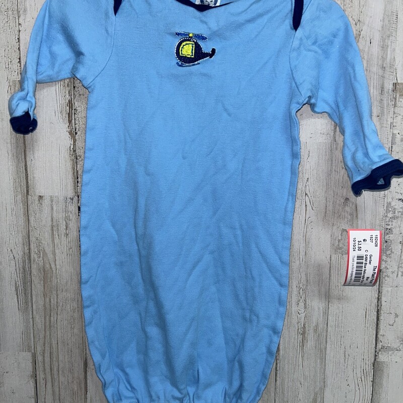 0/6M Blue Helicopter Gown, Blue, Size: Boy 0-9m