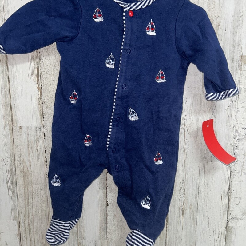 3M Navy Sailboat Sleeper, Navy, Size: Boy 0-9m