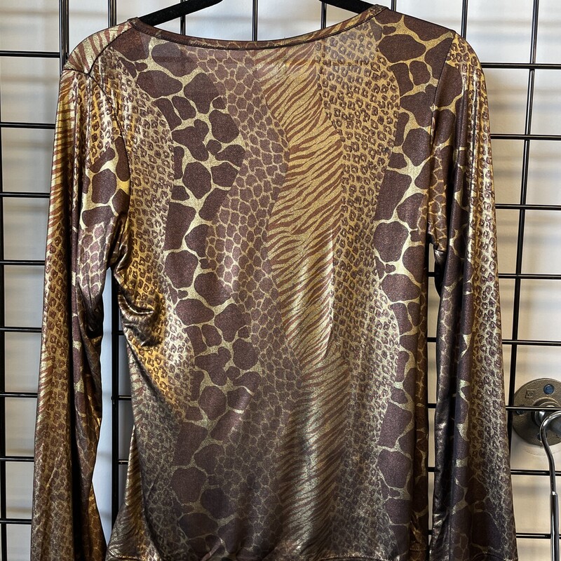 Carrie Allen Animal Print, Brow/gol, Size: L