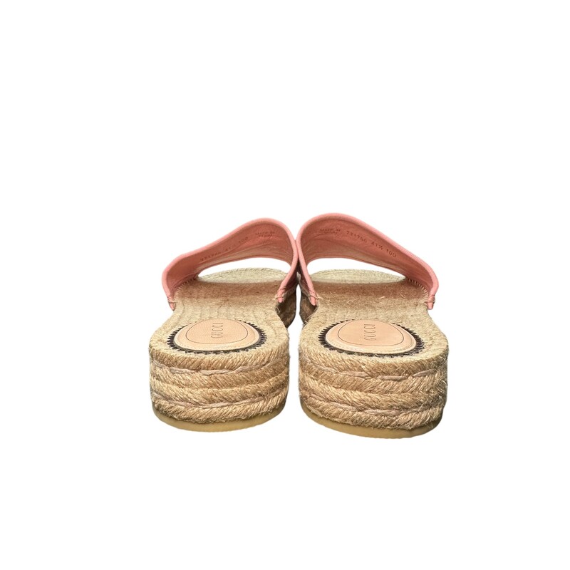 Gucci Damita Espadrille<br />
 Pink<br />
41.5<br />
Style Code: 71786<br />
Runs a half size smaller<br />
Marker marking on bottom of sandal