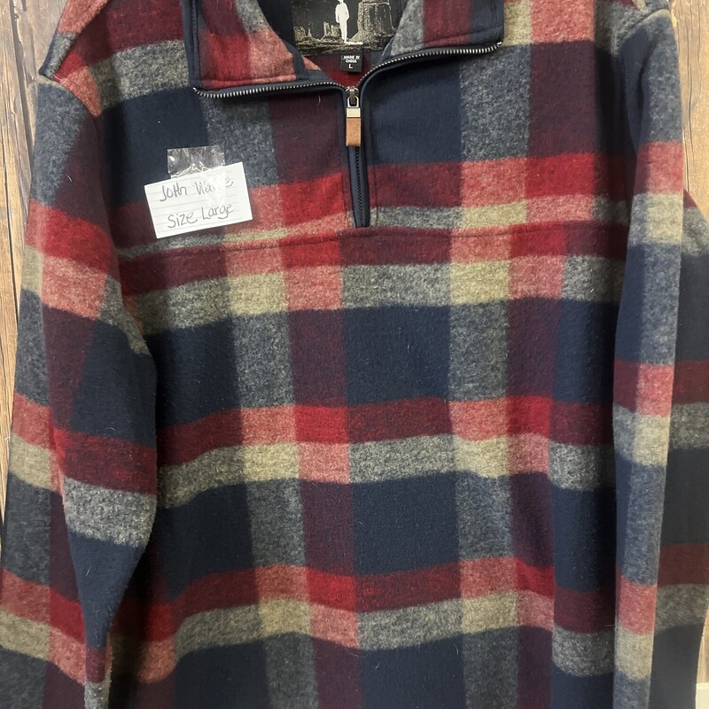 Plaid John Wayne Pullover, Size: Large