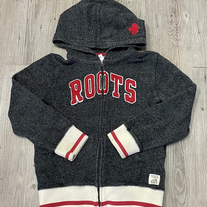 Roots Cabin Zip Hoodie, Black, Size: 7-8Y