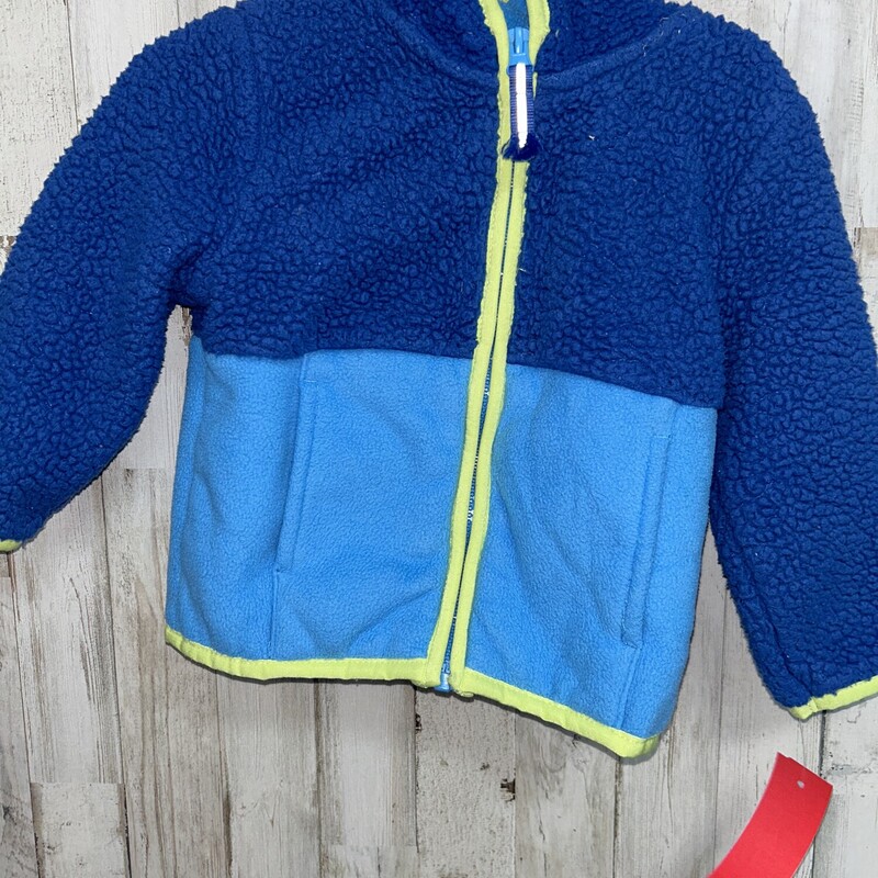 18M Blue Sherpa Zip Jacke, Blue, Size: Boy 12-24m