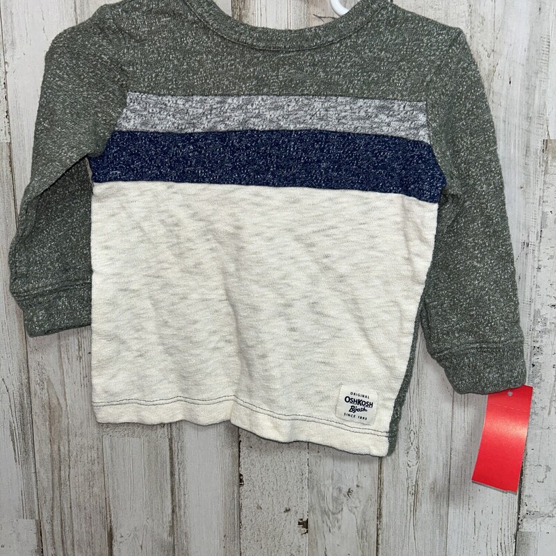 18M Green Stripe Knit Top, Green, Size: Boy 12-24m