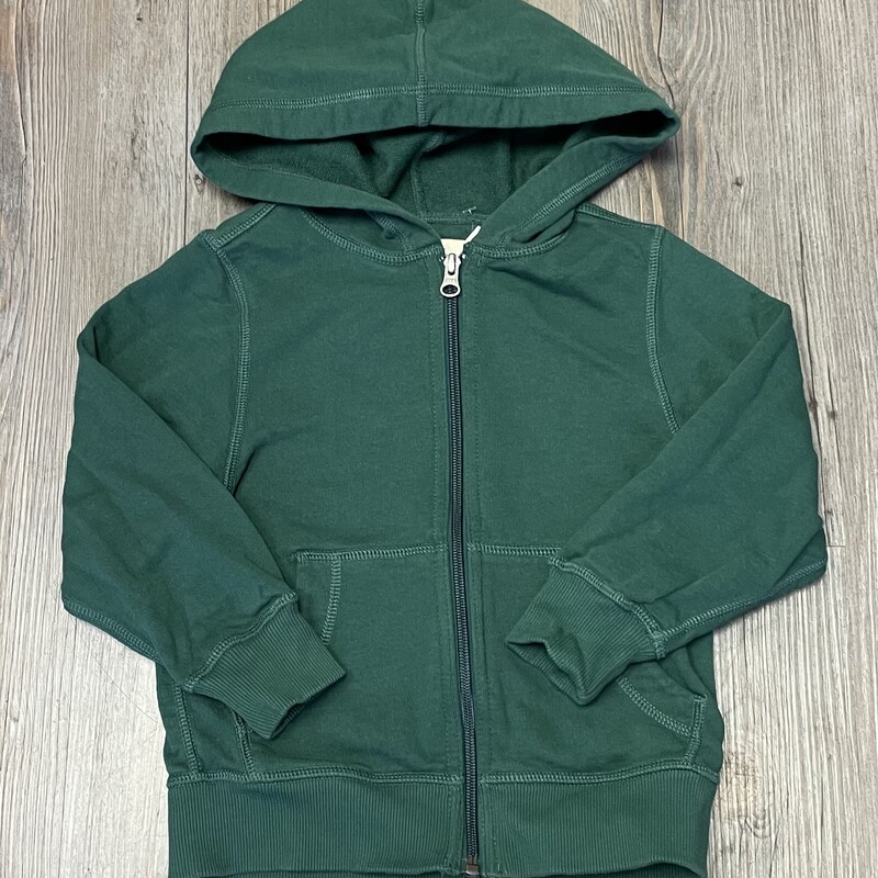 Hanna Anderson Zip Hoodie, Green, Size: 4Y