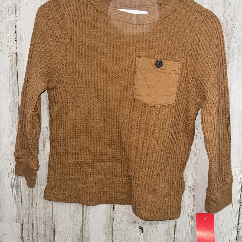 2T Tan Waffle Longsleeve, Tan, Size: Boy 2T-4T