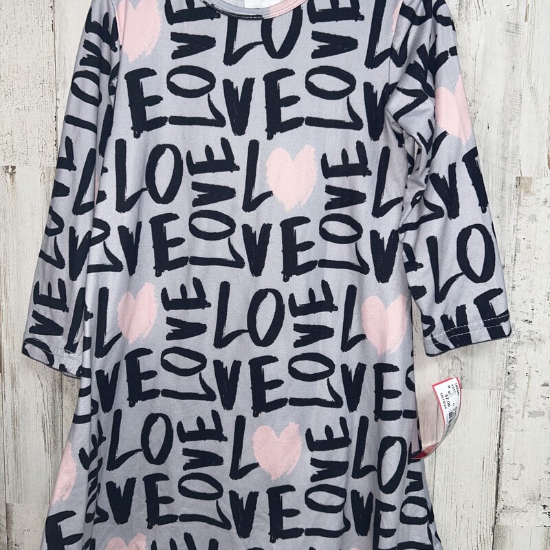 3 Grey Love Print Dress