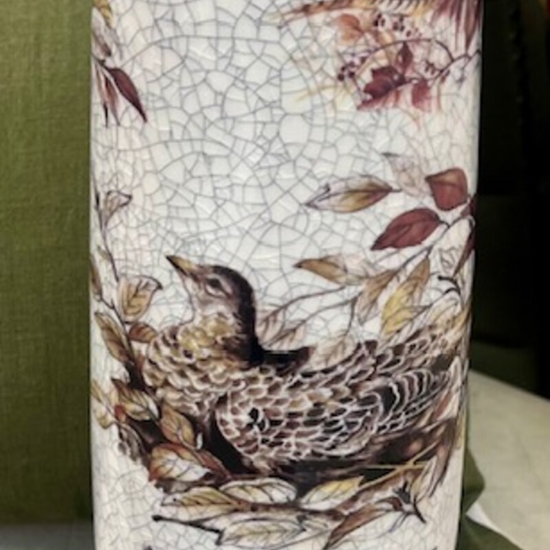 Crackled Ceramic Pheasant Vase
Tan Brown
Size: 4.5 x 11.5H