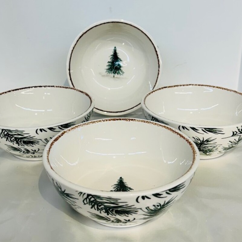 Set of 4 Robert Stanley Tree Bowls
Cream Green Brown
Size: 6 x 2.5H