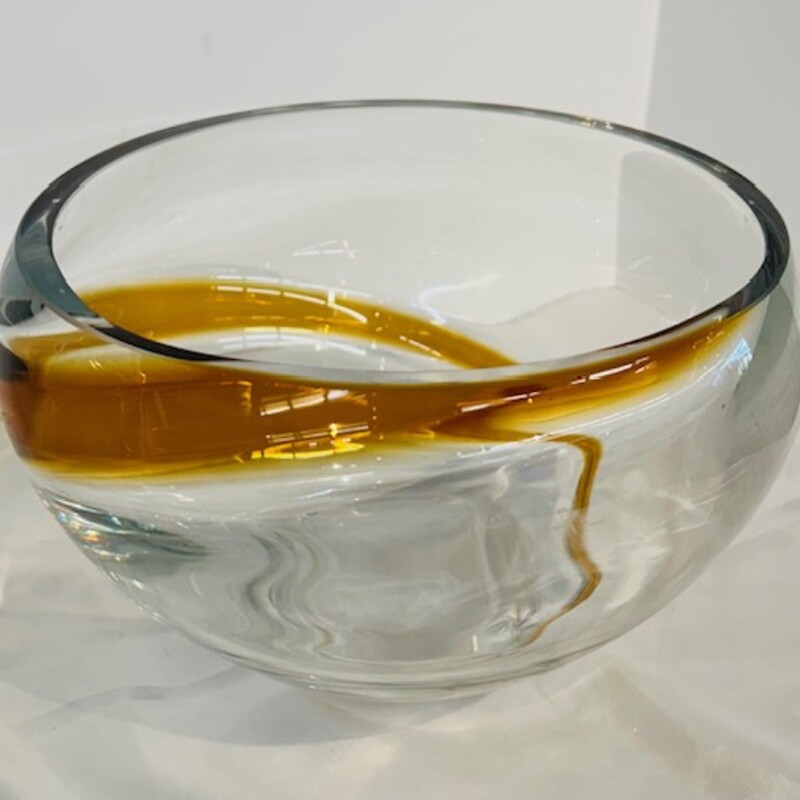 Large Glass Bowl with Swirl
Clear Amber
Size: 10 x 6.5H