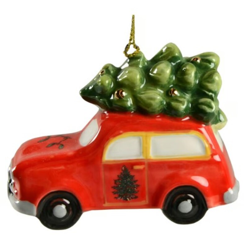 Spode Station Wagon Ornament
Xmas Colors
Size: 3 x 2.5H