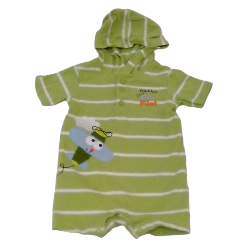 Romper: Green/White Stripes, Daddys co-pilot, Boy, Size: 6/9m

Located at Pipsqueak Resale Boutique inside the Vancouver Mall, Suite 230, (upstairs between Round 1 and Golds Gym) or online at: #pipsqueakresale

All items are photographed prior to being steamed. Cross posted, items are located at #PipsqueakResaleBoutique, payments accepted: cash, paypal & credit cards. Any flaws will be described in the comments. More pictures available with link above. Local pick up available at the #VancouverMall, tax will be added (not included in price), shipping available (not included in price, *Clothing, shoes, books & DVDs for $6.99; please contact regarding shipment of toys or other larger items), item can be placed on hold with communication, message with any questions. Join Pipsqueak Resale - Online to see all the new items! Follow us on IG @pipsqueakresale & Thanks for looking! Due to the nature of consignment, any known flaws will be described; ALL SHIPPED SALES ARE FINAL. All items are currently located inside Pipsqueak Resale Boutique as a store front items purchased on location before items are prepared for shipment will be refunded.

#resalerocks #pipsqueakresale #shopvanmall #vancouverwa #portland #reusereducerecycle #fashiononabudget #chooseused #consignment #savemoney #shoplocal #weship #keepusopen #shoplocalonline #resale #resaleboutique #mommyandme #minime #fashion #reseller #usedclothing #usedtoys #secondhand #consign #store #clothes #womensclothes #kidsclothes