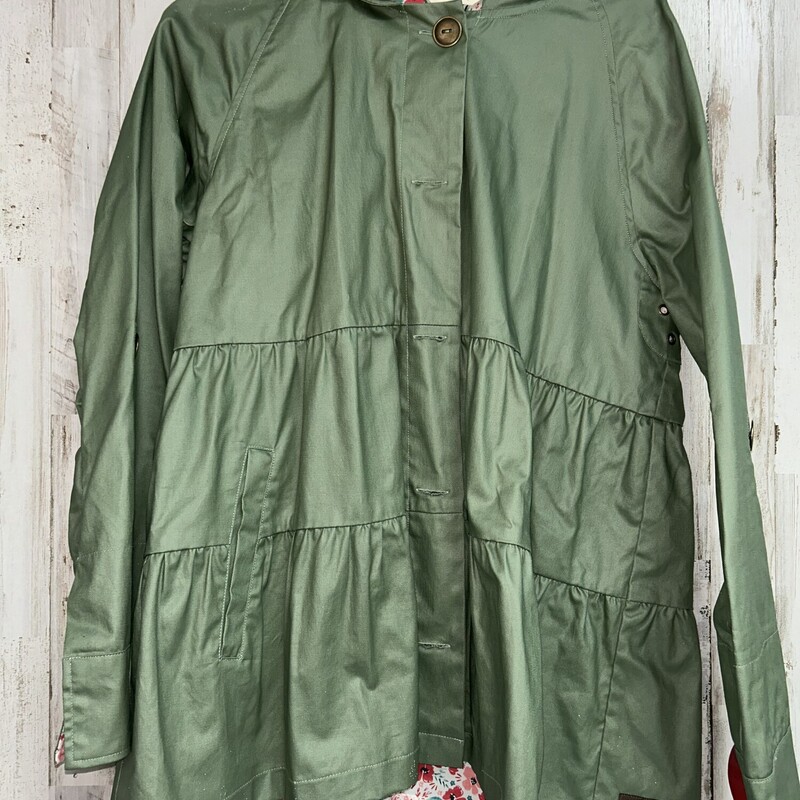 L Green Tier Button Jacke, Green, Size: Ladies L