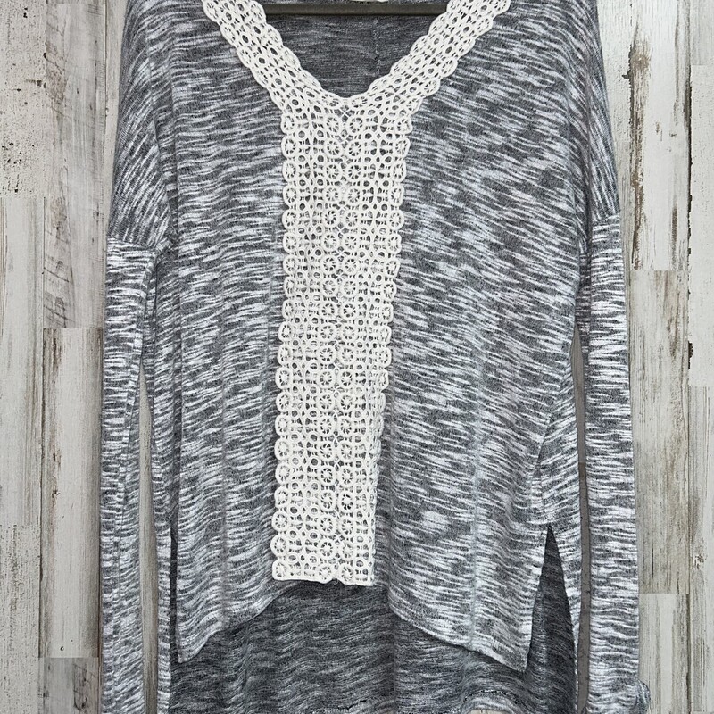 M Grey Knit Heathered Top, Grey, Size: Ladies M