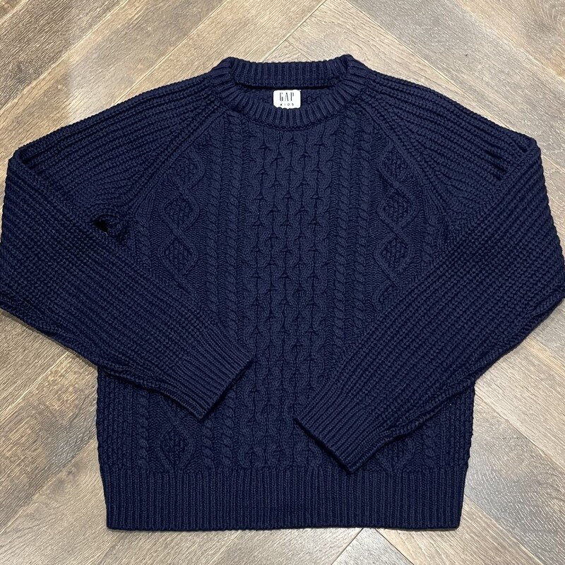 Gap Knit Cable Sweater, Navy, Size: 10-11Y