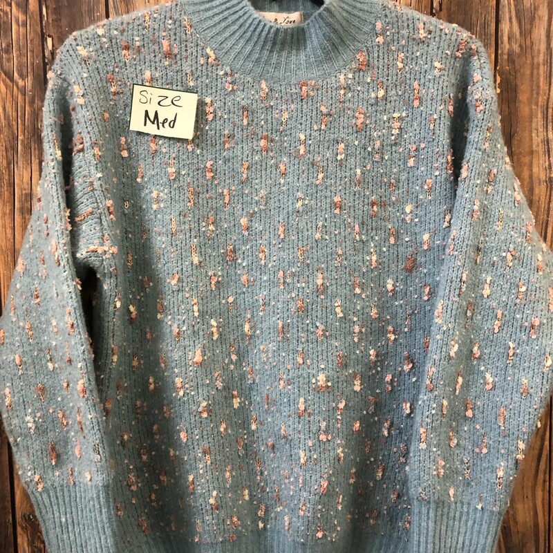 Blue Speckled Sweater, Size: Med