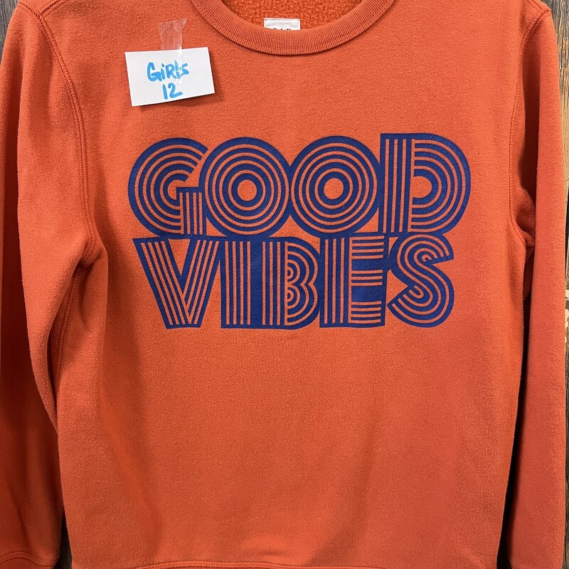 Orange Good Vibes Sweatsh, Size: 12