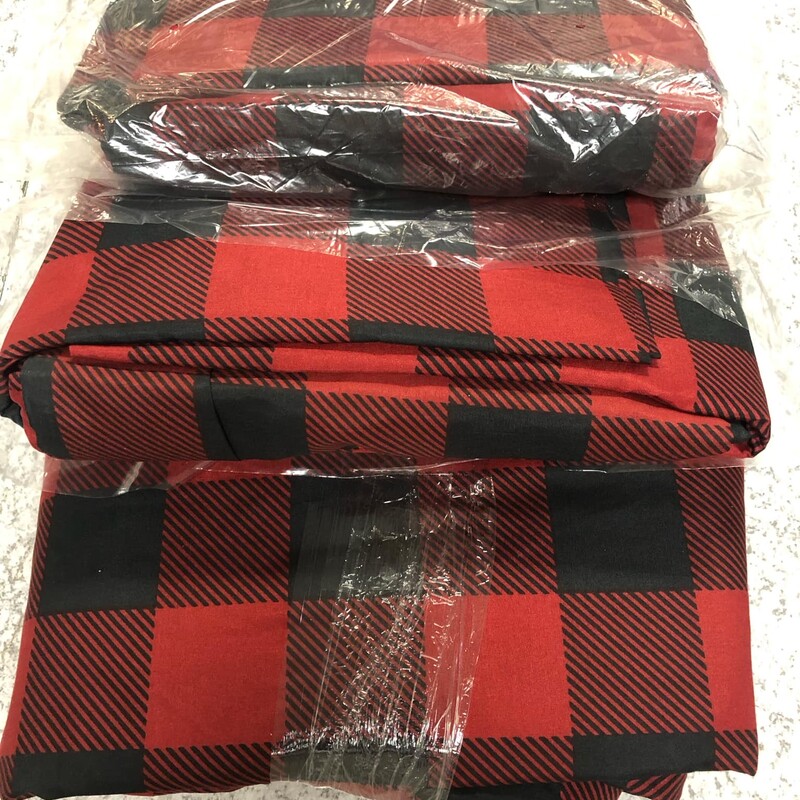 Red Plaid Twin Sheet Set