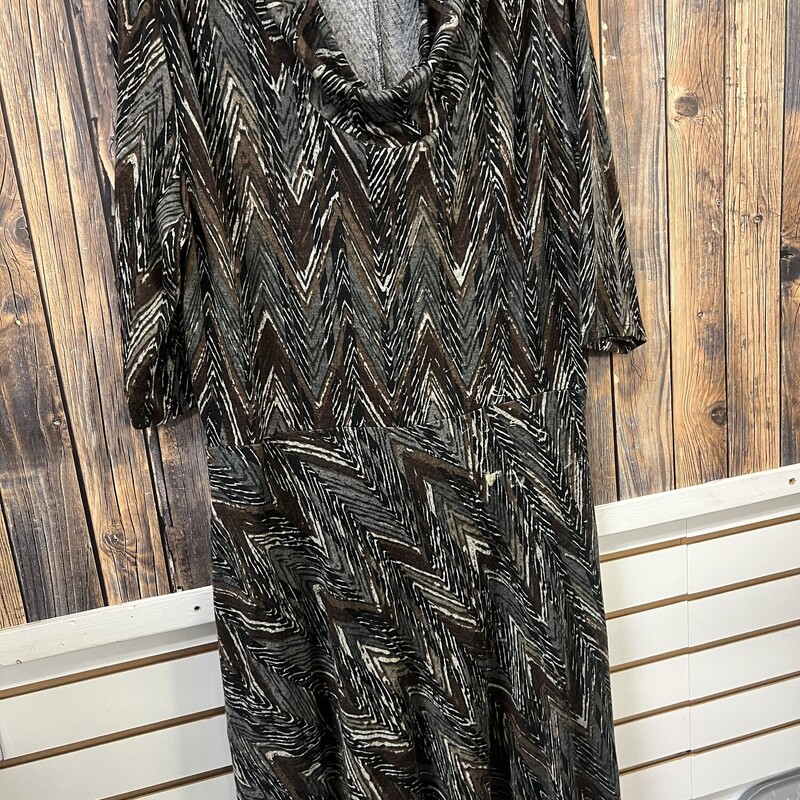 Brown /gray/black Dress, Size: 18