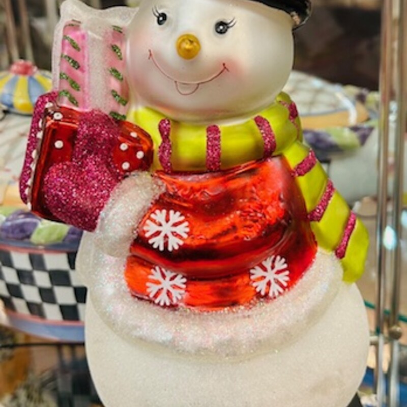 Christopher Radko Glitter Snowman
Xmas colors Pink
Size: 5 x 10H