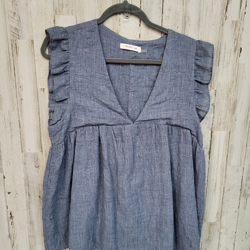 L Chambray Babydoll Top