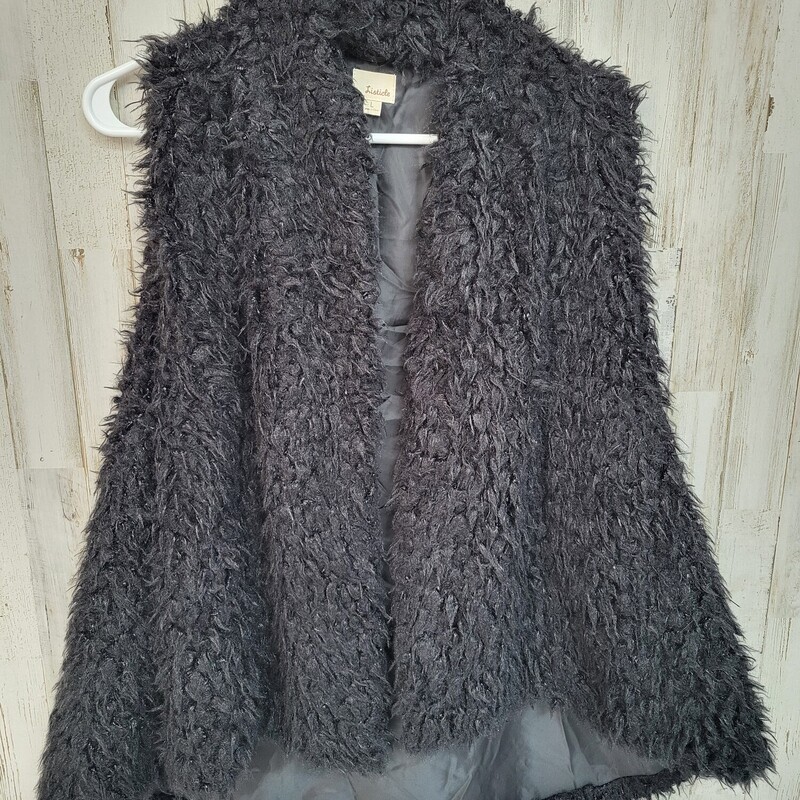 L Black Fuzzy Vest