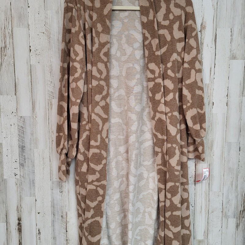 S Tan Leopard Cardigan, Tan, Size: Ladies S