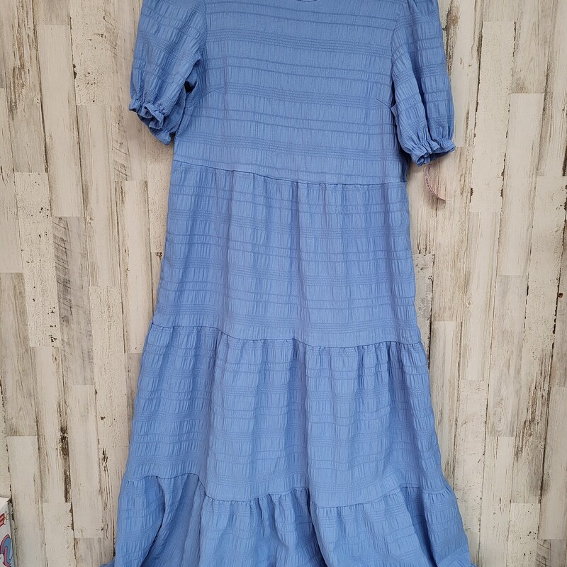 S Blue Textured Maxi Dres