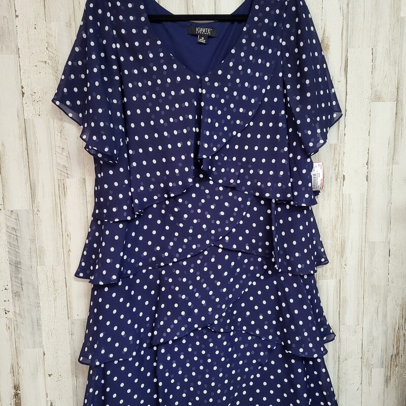 Sz18 Navy Dotted Ruffle D