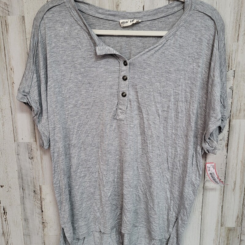 M Grey Button Top