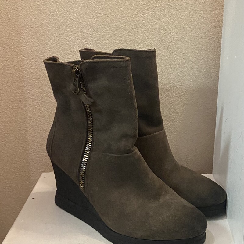 Gry Brwn Suede Ankle Boot