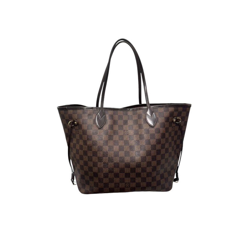 Louis Vuitton Neverfull, Ebene, Size: MM<br />
<br />
Date Code:<br />
AR0170<br />
<br />
Dimensions:<br />
12.2 x 11 x 5.5 inches<br />
(Length x Height x Width)<br />
<br />
Note wear to corners and leather trim.