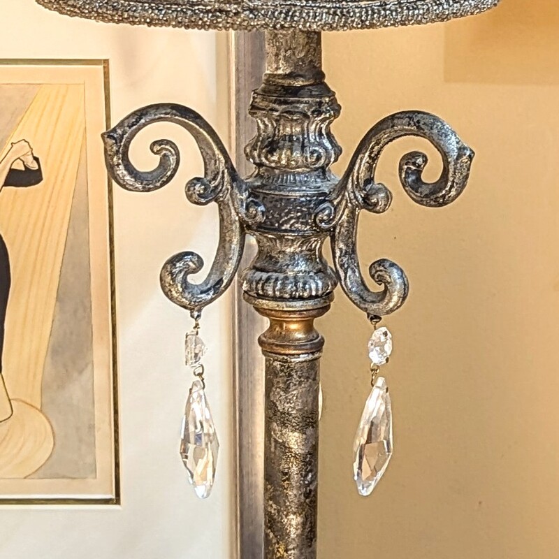 Iron Lamp with Beaded Shade With Crystals
Silver Clear Size: 5 x 29.5H