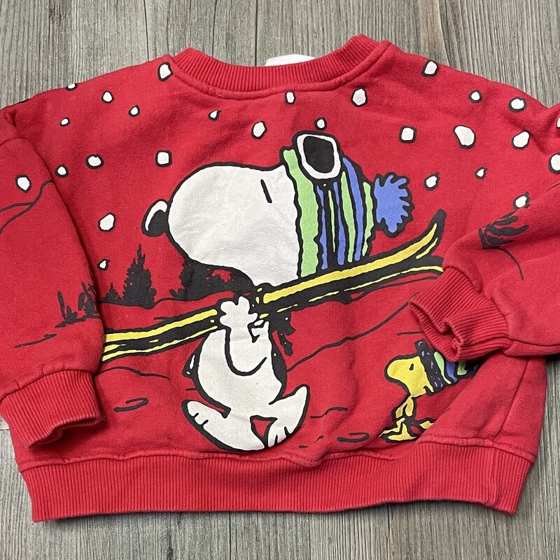 Zara Sweatshirt Snoopy, Red, Size: 2-3Y