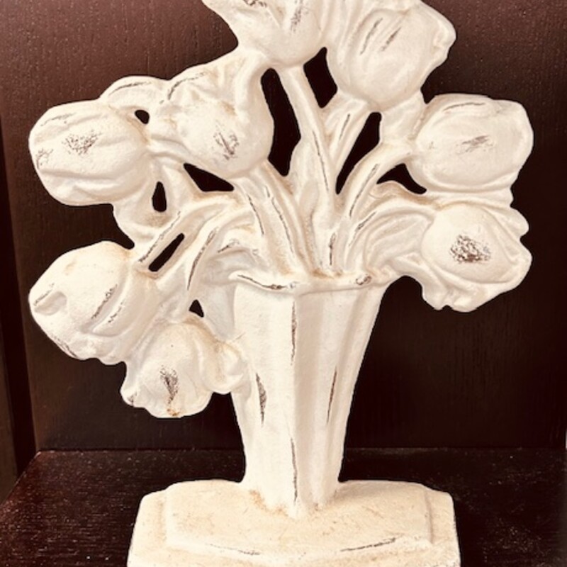 Cast Iron Tulip Door Stop
White, Size: 7x9H