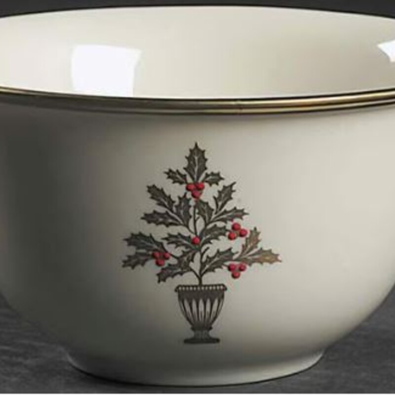 Lenox Eternal Christmas Bowl
White, Gold, Red
Size: 5x3H