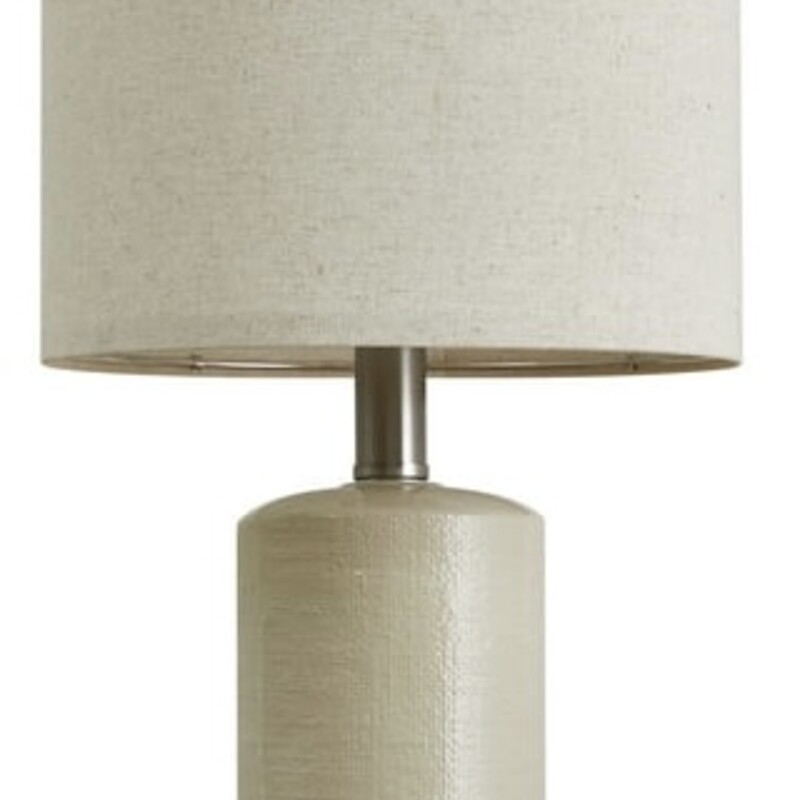 Ceramic Cylinder Table Lamp
Silver, White
Size: 10x22H