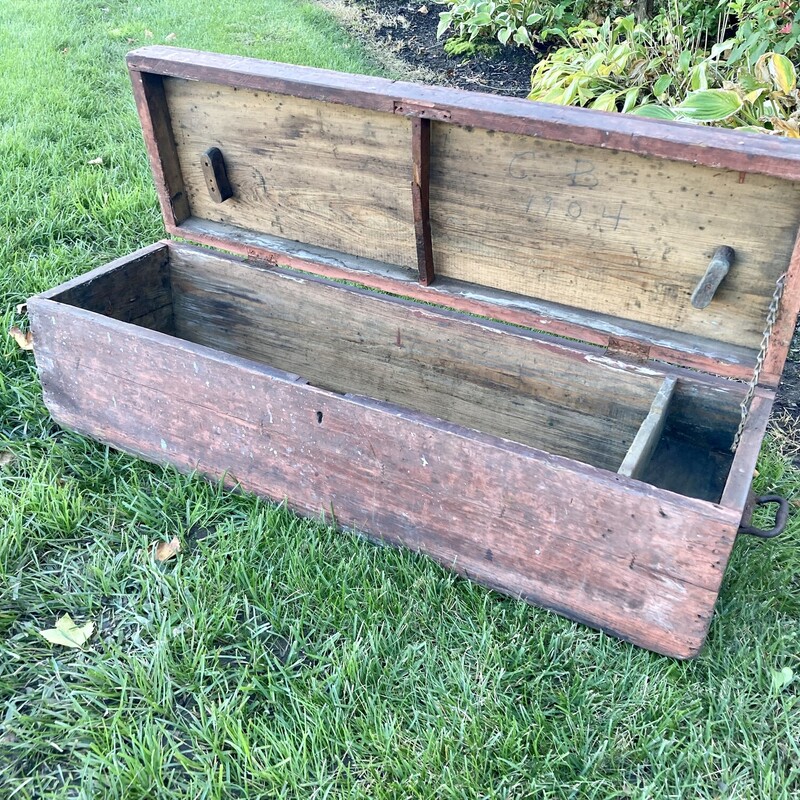 Red Wood Tool Box