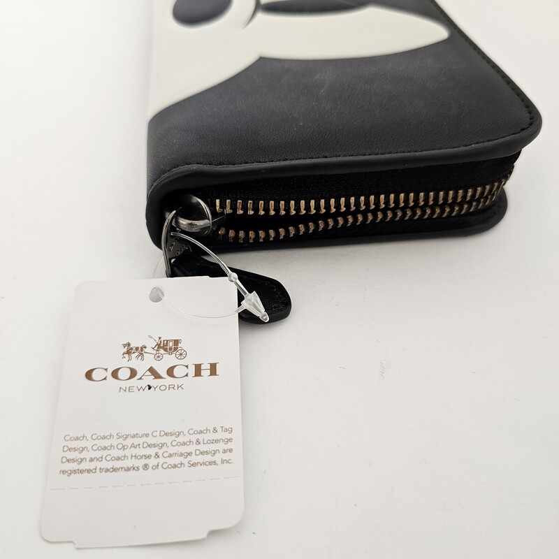 Coach Mickey Mouse, Black, Size: Zip Round