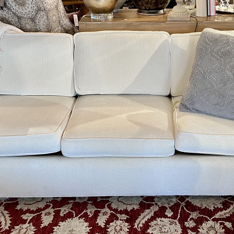 Sofa 3 Cushion, White, Size: 78x34x28