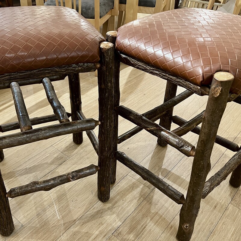 Stools Old Hickory Furn., Leather, Size: PAIR

2 additional pairs available.