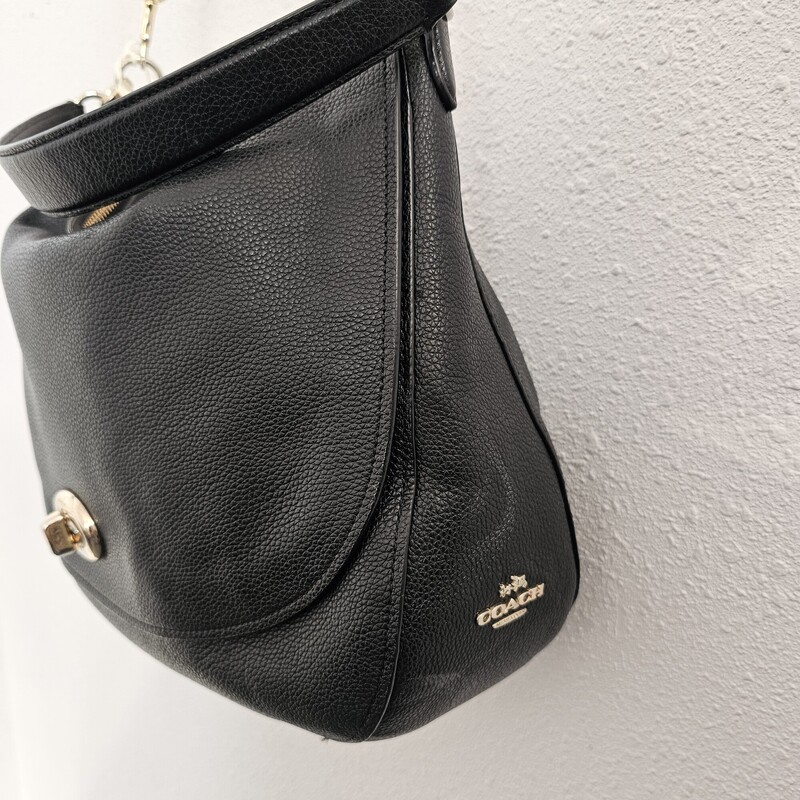 Coach Flap Leather, Black, Size: Shoulder