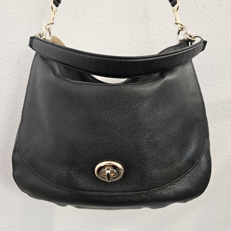 Coach Flap Leather, Black, Size: Shoulder