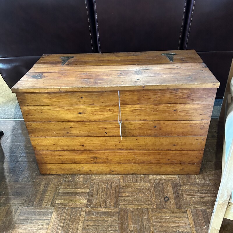 Ant Pine Board Chest,
 Size: 34x17x21
Antique pine board chest from a local estate.  It is in very good condition and would make a fabulous coffee table or store your throws.