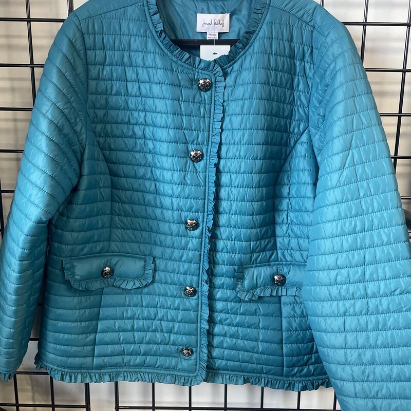 Joseph Ribkoff Puffer, Teal, Size: XXL