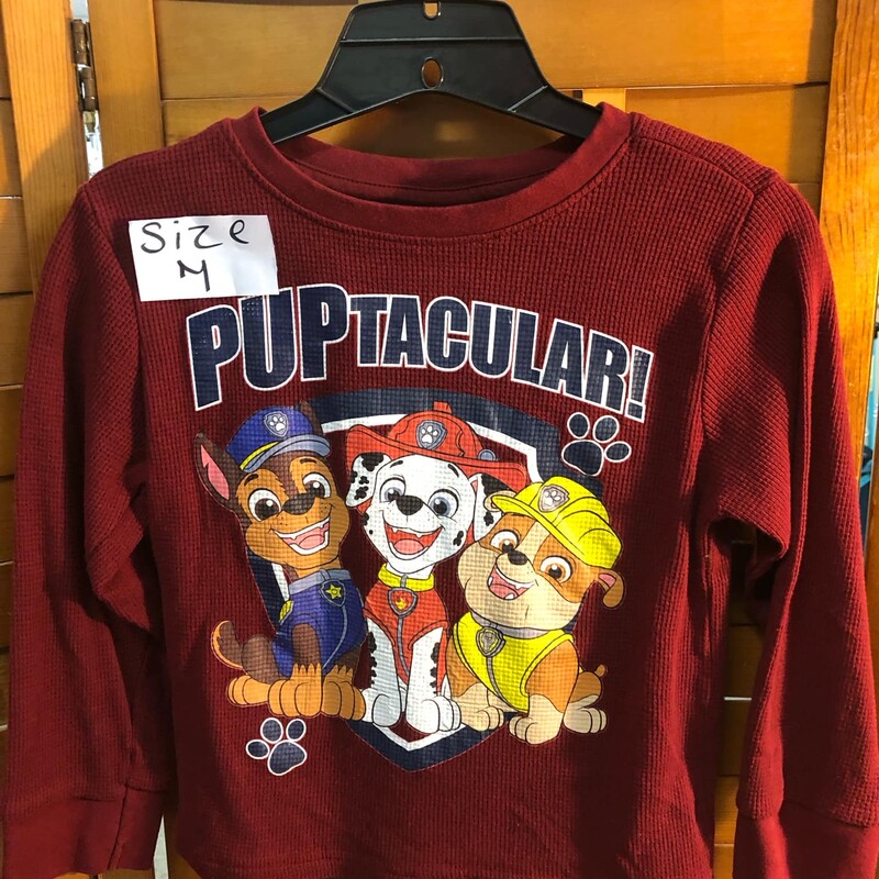 Maroon Paw Patrol Shirt, Size: 7