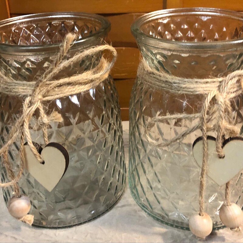 Jar/w/heart Decor