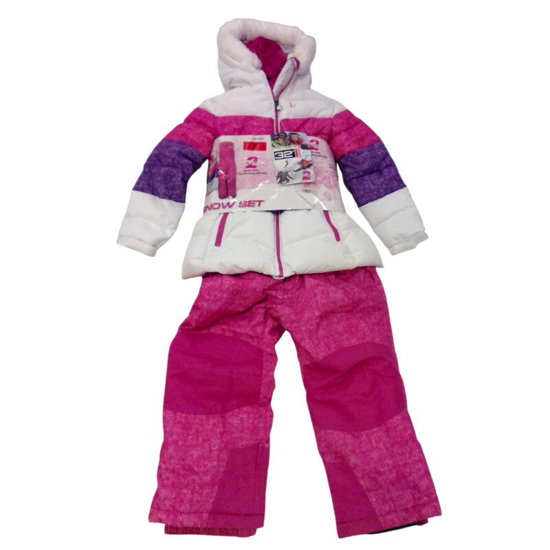 Snow Suit: Pink/white