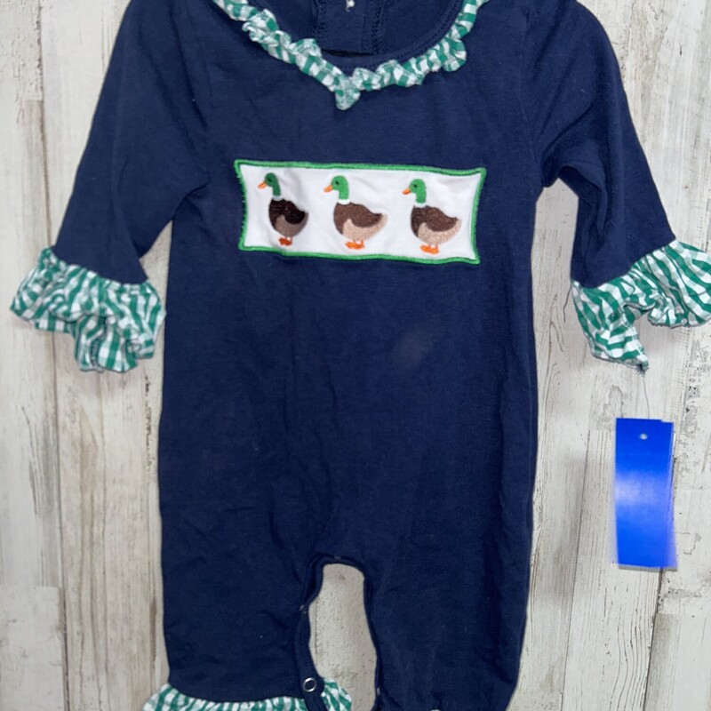 6/12M Navy Duck Romper