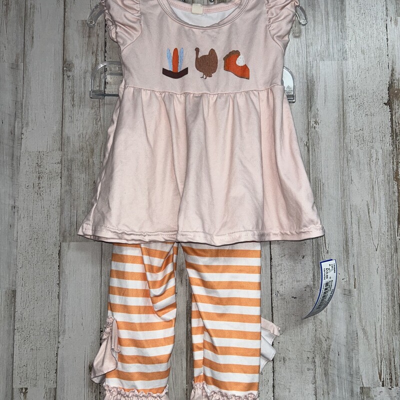 6/12M 2pc Pink Thanksgivi, Pink, Size: Girl 6-12m